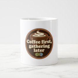 Caneca De Café Grande Adesivo de Ritual Diário do Amante de Café