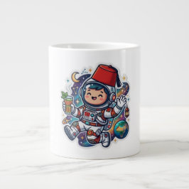 Caneca De Café Grande Adesivo Fez de Chá de Hortelã Marroquino Astronaut