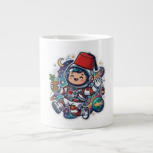 Caneca De Café Grande Adesivo Fez de Chá de Hortelã Marroquino Astronaut