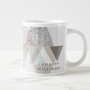 Caneca De Café Grande Adicionar Seu Nome  Amuse II  Geométrico Moderno