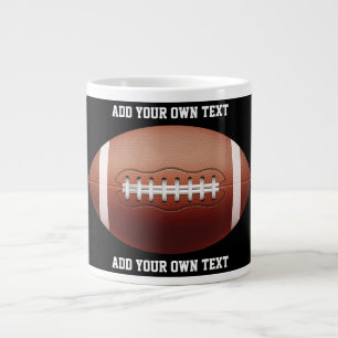 Caneca De Café Grande Adicionar texto no travesseiro decorativo de futeb