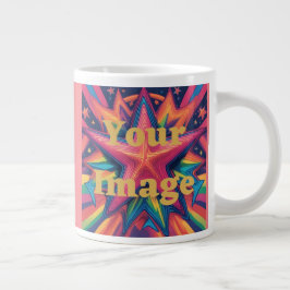 Caneca De Café Grande Adicione seu arquivo de fotos personalizado Jumbo 