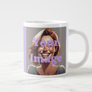 Caneca De Café Grande Adicione seu arquivo de fotos personalizado Jumbo