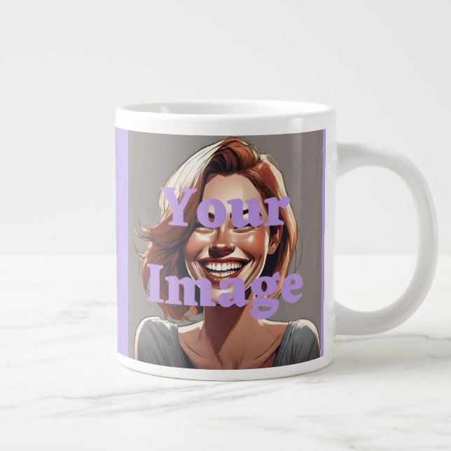 Caneca De Café Grande Adicione seu arquivo de fotos personalizado Jumbo  (Direita)