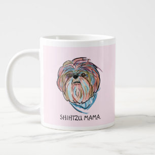 Caneca De Café Grande Adicione seu próprio Dia de as mães Cachorro Shiht