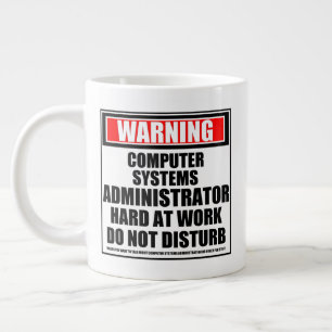Caneca De Café Grande Administrador de sistemas de computador de aviso