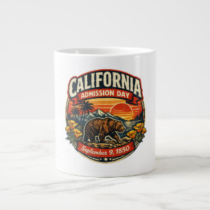 Caneca De Café Grande Admissão Vintage Califórnia Dia do Urso & Papoula