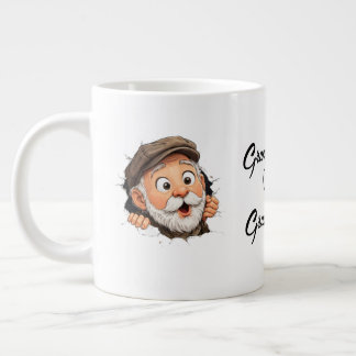 Caneca De Café Grande Adorable Peeking Grandparents Couple Design