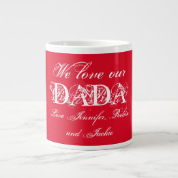 Caneca De Café Grande Adoramos o Branco e o Vermelho Personalizado Bonit
