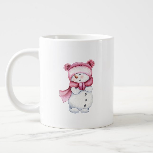 Caneca De Café Grande Adorável Snowman Mug (Esquerda)