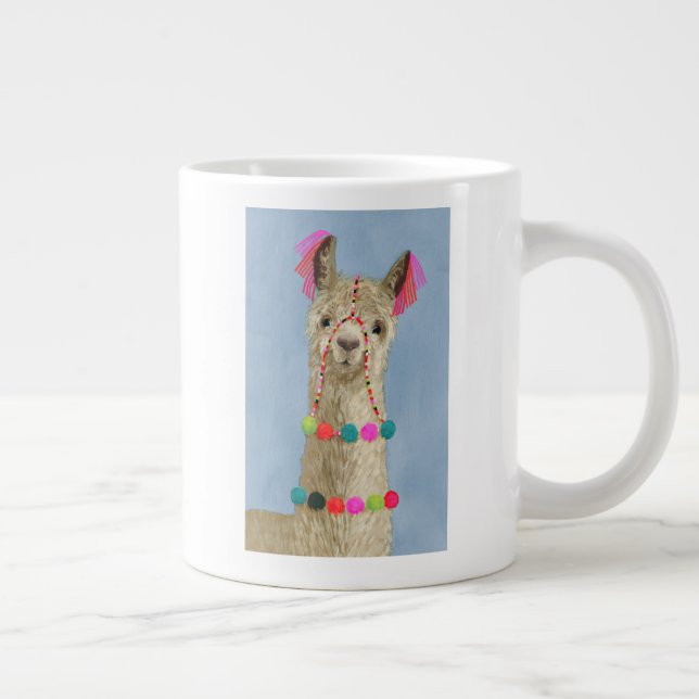 Caneca De Café Grande Adorned Llama - Beige (Direita)