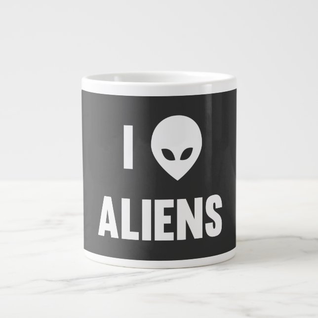 Caneca De Café Grande Adoro Aliens (Frente)