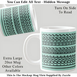 Caneca De Café Grande Adoro Big Mugs Oculto Mensagem 157A Novidade Engra