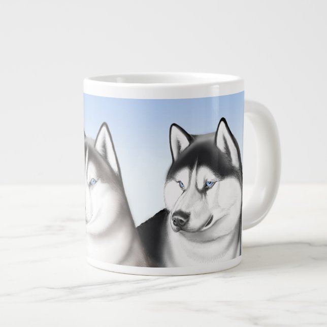Caneca De Café Grande Adoro Cães Roucos Jumbo Mug (Frente Esquerda)