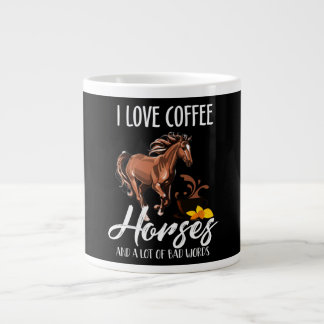 Caneca De Café Grande Adoro Cavalos De Café E Muitas Más Palavras