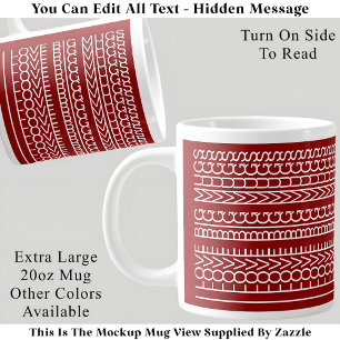 Caneca De Café Grande Adoro Mensagem Escondida, Cota Personalizada 110R
