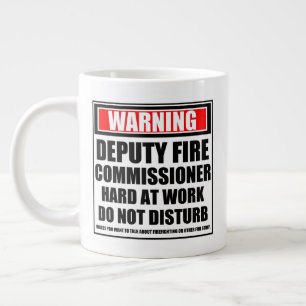 Caneca De Café Grande Advertência Ao Duro Do Comissário Adjunto Incêndio