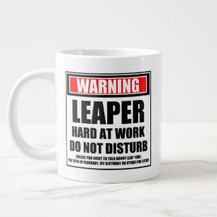 Caneca De Café Grande Advertência Duro Leaper No Trabalho Não Incomoda