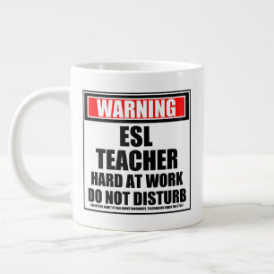 Caneca De Café Grande Advertência O Duro De Professores AEP No Trabalho