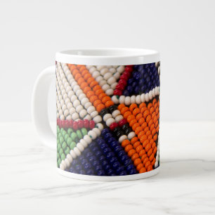 Caneca De Café Grande África, Quênia. Contas Tribais Maasai