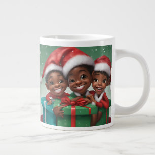 Caneca De Café Grande African American Christmas Elf Specialty Mug
