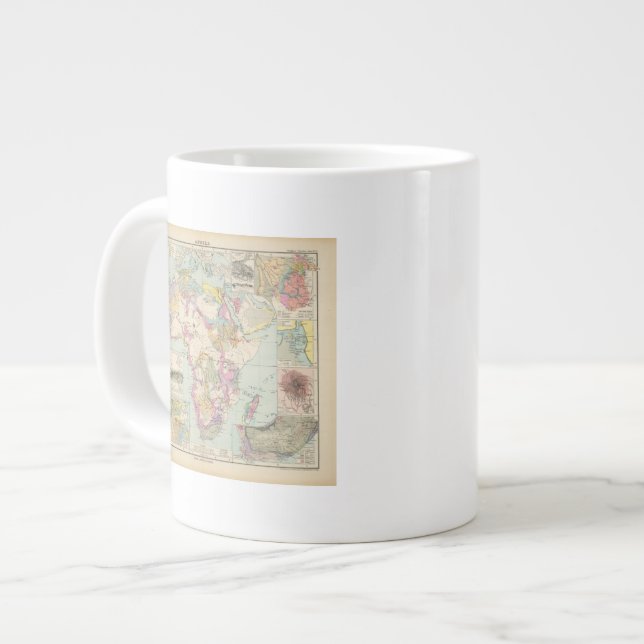 Caneca De Café Grande Afrika - Mapa Atlas da África (Frente Esquerda)