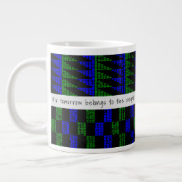Caneca De Café Grande Afro Proverb Grunge Blue Kente SK11