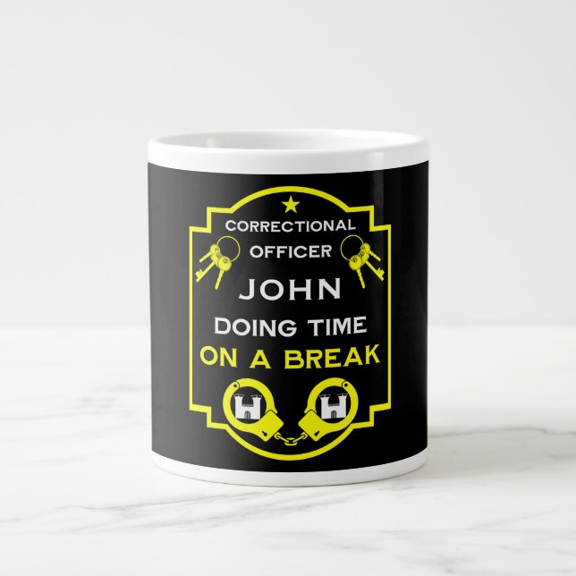 Caneca De Café Grande Agente de Correção da Prisão (Frente)