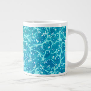 Caneca De Café Grande Água do mar azul com faíscas