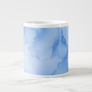 Caneca De Café Grande Água-marinha Abstrata em Aquarela