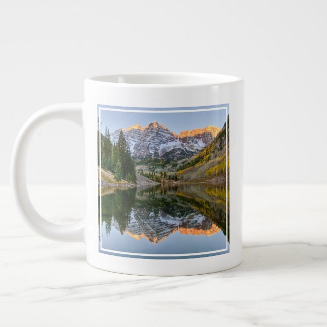 Caneca De Café Grande Água | Maroon Bells Lake Aspen Trees (Esquerda)