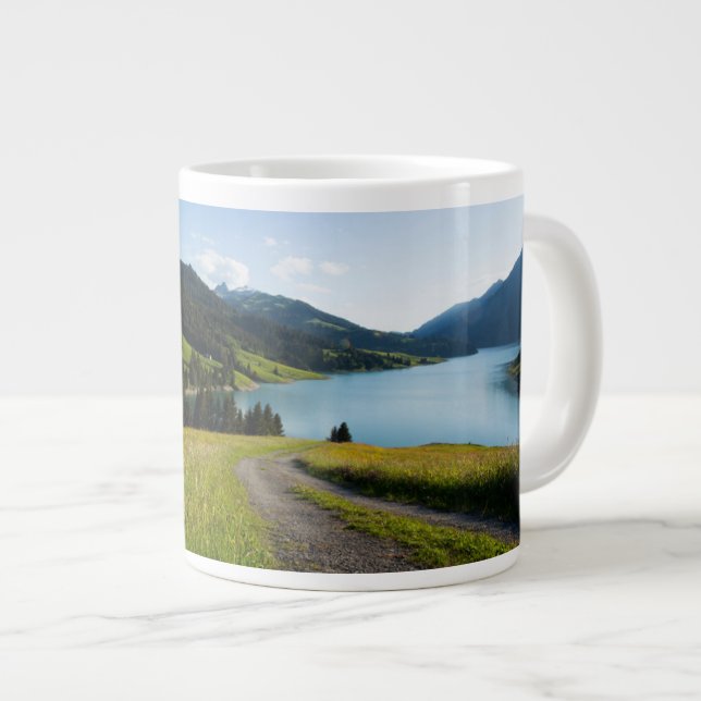 Caneca De Café Grande Água | Suiço De Pegada Dos Alpes (Frente Esquerda)