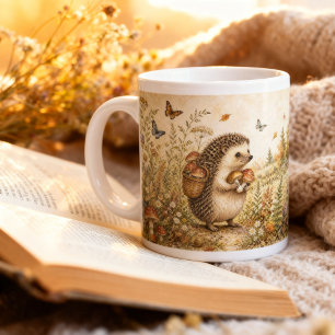 Caneca De Café Grande Aguarela Vintage deouriço-cacheiro Cottagecore Flo