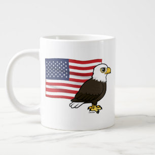Caneca De Café Grande Águia Bald Patriótica