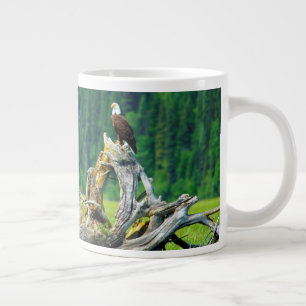 Caneca De Café Grande Águia-careca Empoleirada no Galho