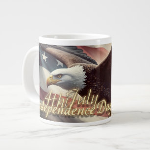 Caneca De Café Grande Águia de 4 de Julho com Bandeira Americana