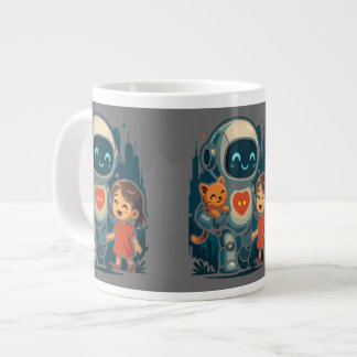 Caneca De Café Grande AI & Robot Characters – Futuristic Design Collecti