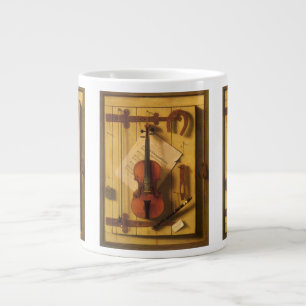 Caneca De Café Grande Ainda é Violino e Música de William Harnett