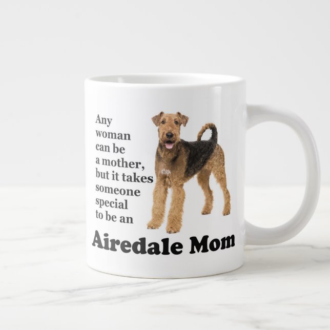 Caneca De Café Grande Airedale Mãe Jumbo Mug (Direita)