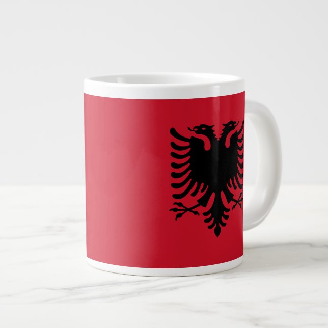Caneca De Café Grande Albânia Flag Mug (Frente Esquerda)