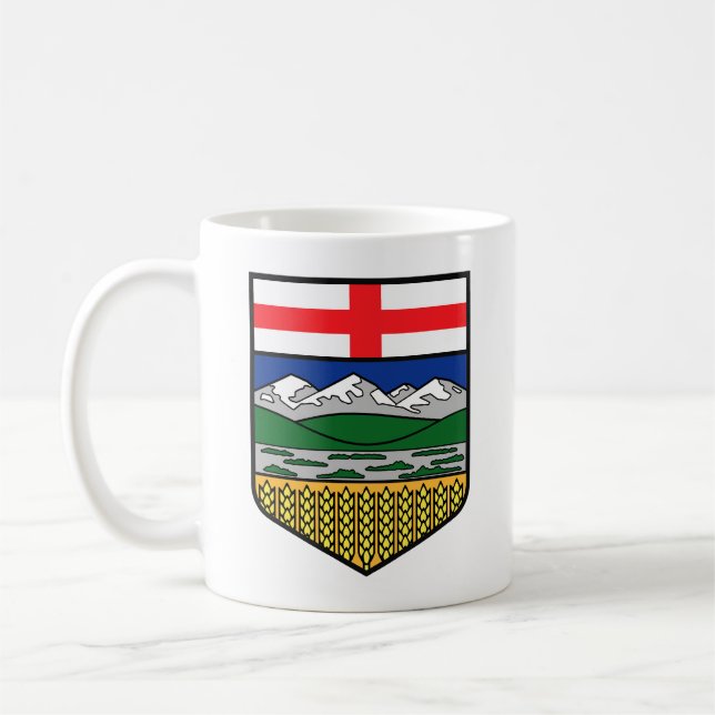 Caneca De Café Grande Alberta Flag Crest Mug (Esquerda)