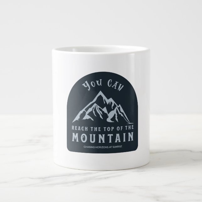 Caneca De Café Grande Alcance o topo da montanha (Frente)