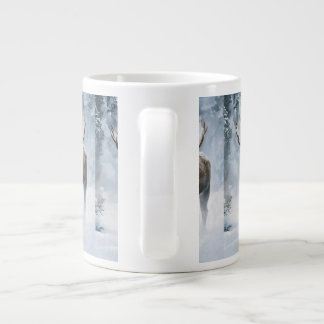 Caneca De Café Grande Alce Macho Caminhando pela Neve Boreal