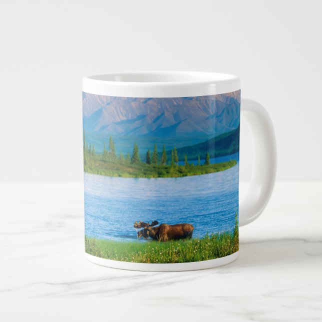 Caneca De Café Grande Alce macho no Wonder Lake (Frente Esquerda)