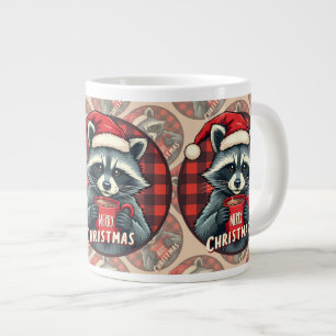 Caneca De Café Grande Alegria de Cacau do Guaxinim de Natal