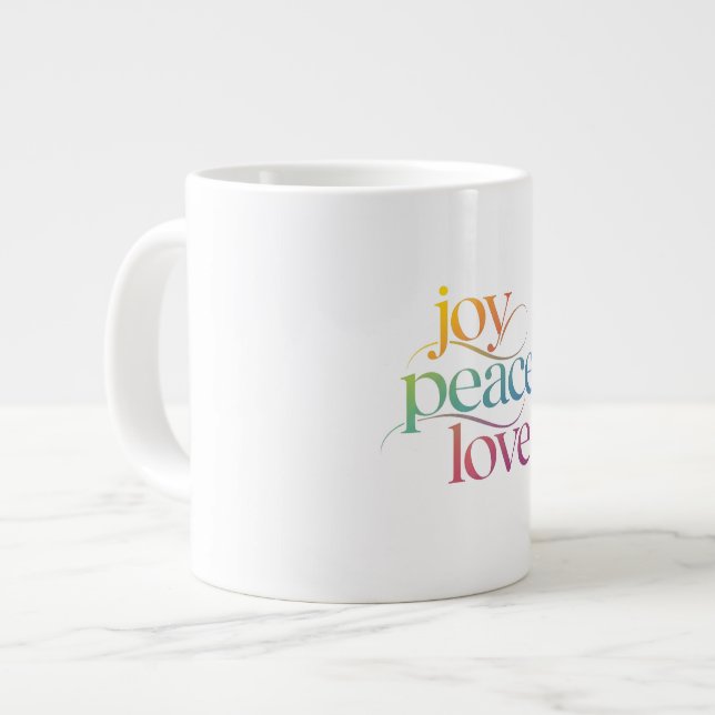 Caneca De Café Grande alegria paz amor (Frente Esquerda)