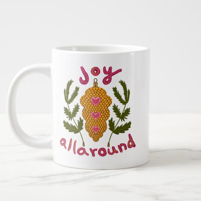 Caneca De Café Grande Alegria por todo o Enfeites de natal (Esquerda)