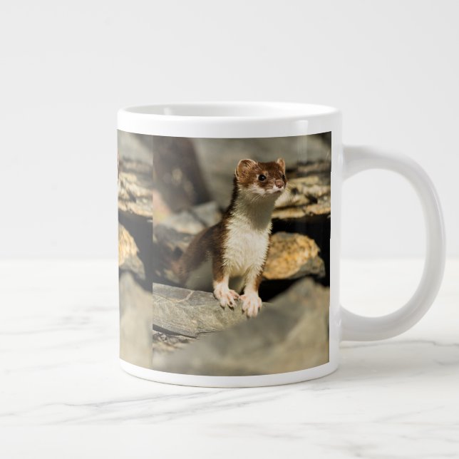 Caneca De Café Grande Alerta Weasel (Direita)