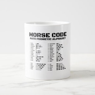 Caneca De Café Grande Alfabeto Fonético da OTAN, Código Morse, Aviação