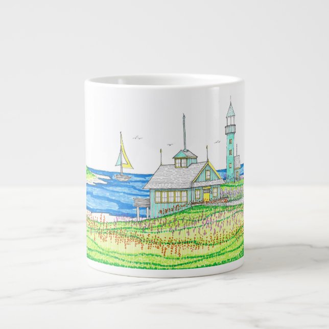 Caneca De Café Grande Algodão do Mar Jumbo Mug (Frente)